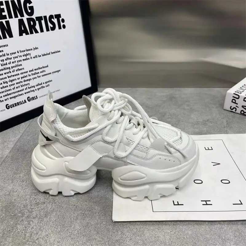 Trendy Mesh Dad Shoes for Women 2024 Autumn New Style Thick Sole Height Increasing Versatile Casual Sports Vulcanized ShoesC250304