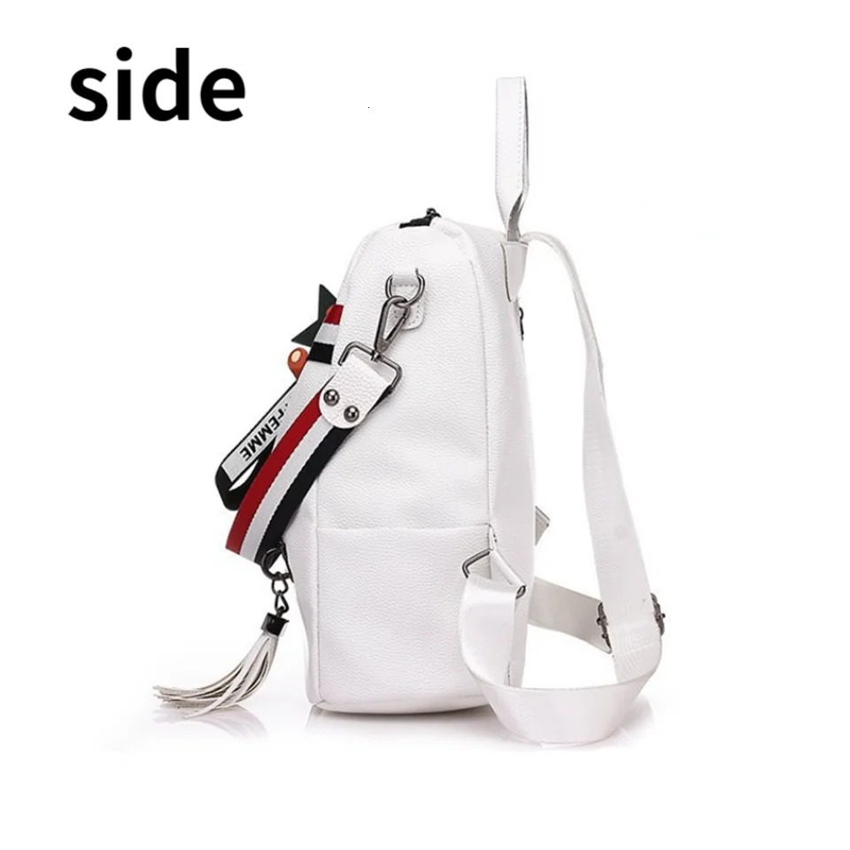 Ship from US Large Capacity Casual Backpack Detachable Strap Zipper With Pendant Shoulder Bag Striped Print 250304FBB