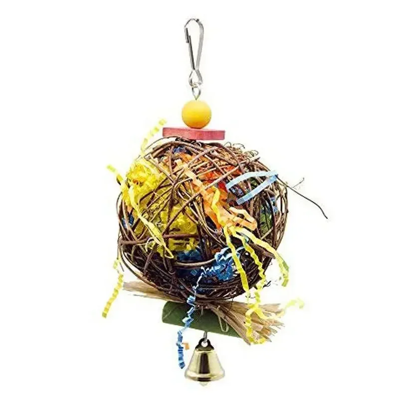 2pcs Parrot Toy Vine Ball Brushed Grass Bird Supplies Parrot Bite Toy Bird Toy