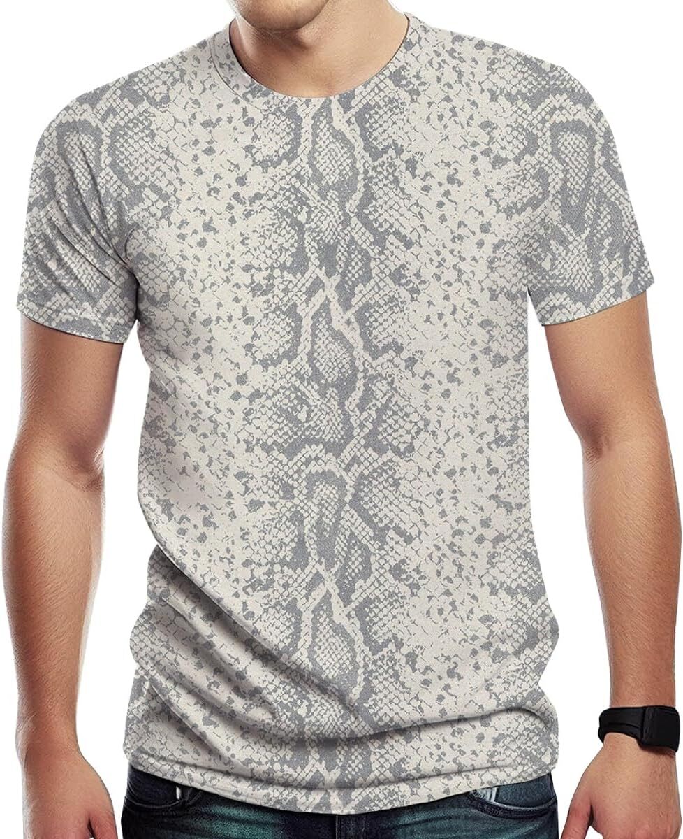 Mens T shirt Men's Snakeskin Print Fashion Short Sleeve T-Shirt tee Casual tops summer clothes cool