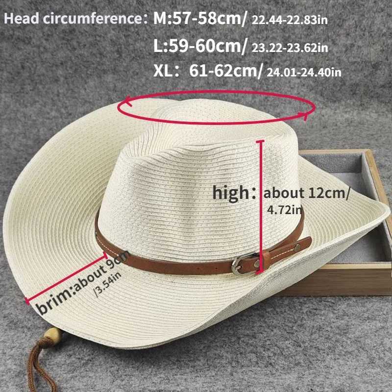 Women Summer Outdoor Foldable Beach Hats Big Size 62cm Cowboy Hat Men Jazz Str Hat UV Sun Protection Travel Fashion Sun HatsXJ250304