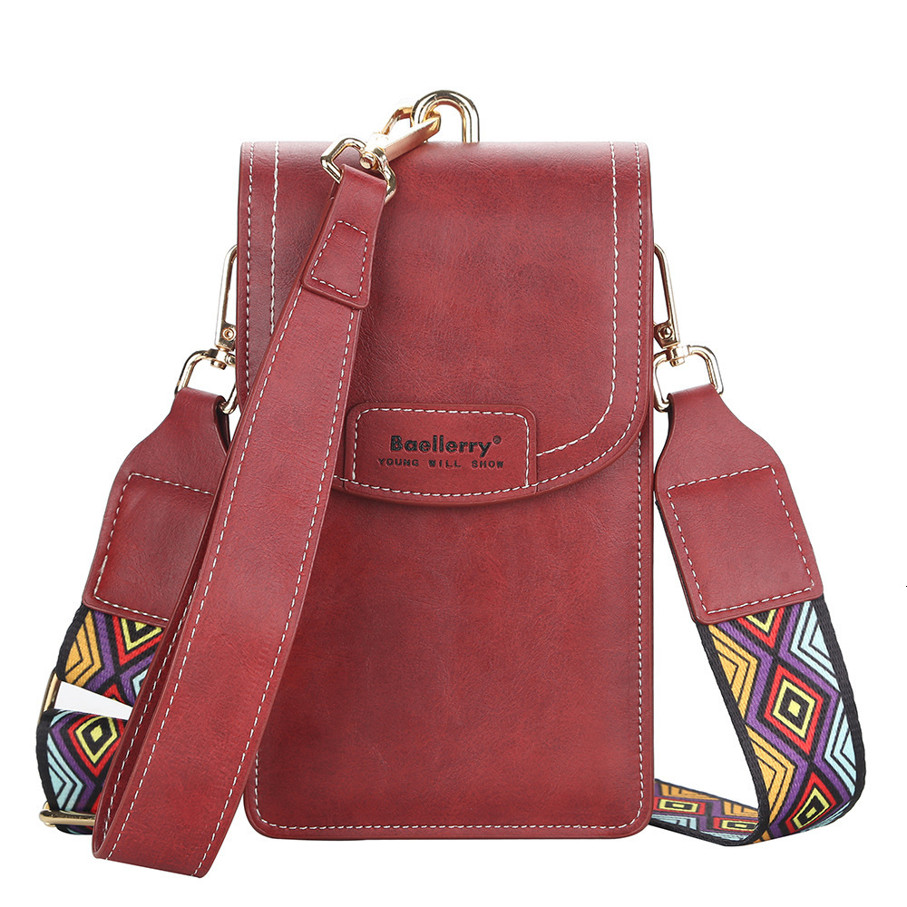 Baeellerrys womens wallet Korean version fashionable and versatile large capacity suction buckle feeling crossbody phone bag 250304
