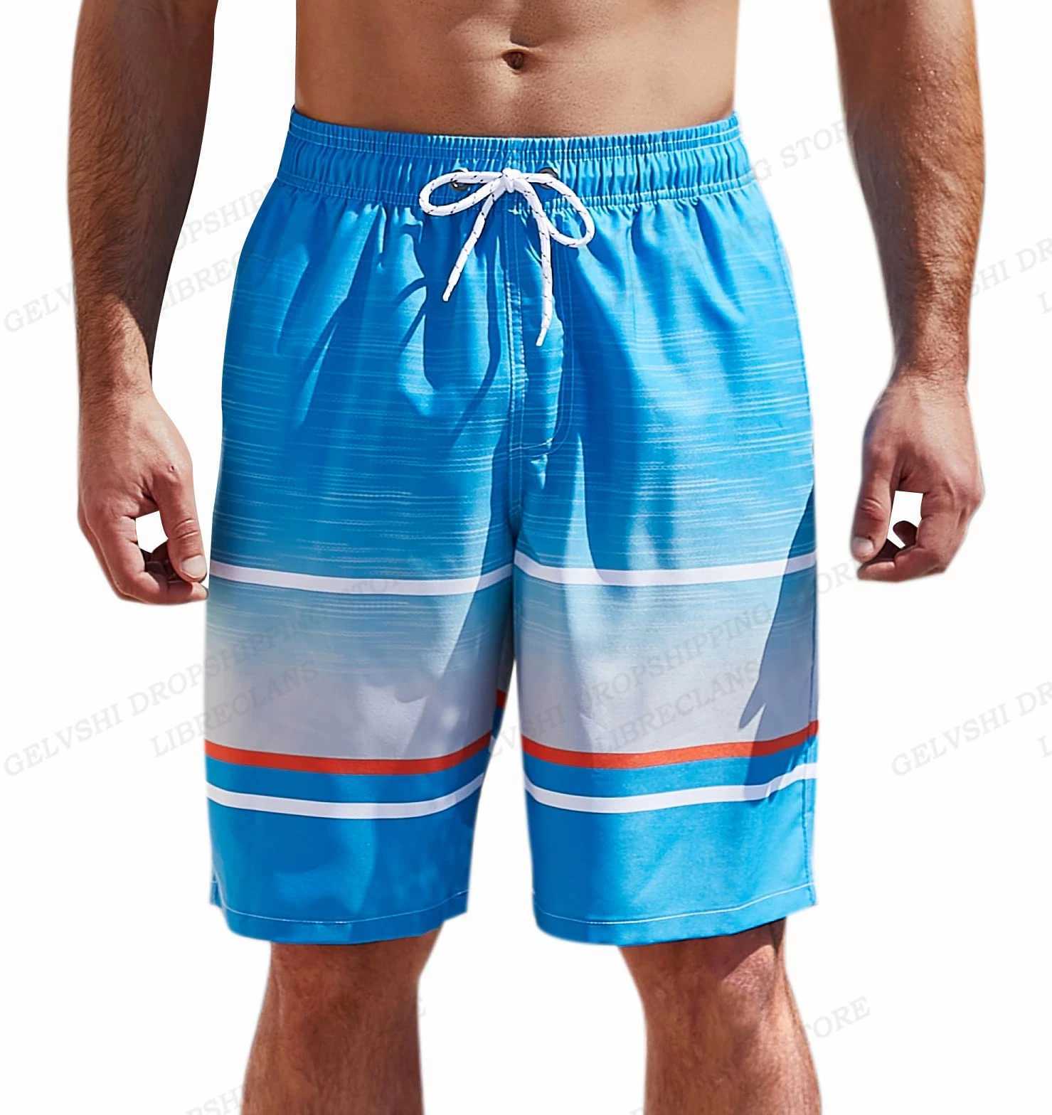 Mens Swimming Shorts Stripe 3d Surfing Board Short Kids Beach Shorts Men Swim Trunks Masculina Sports Fitness Pants Boy BriefsT250304