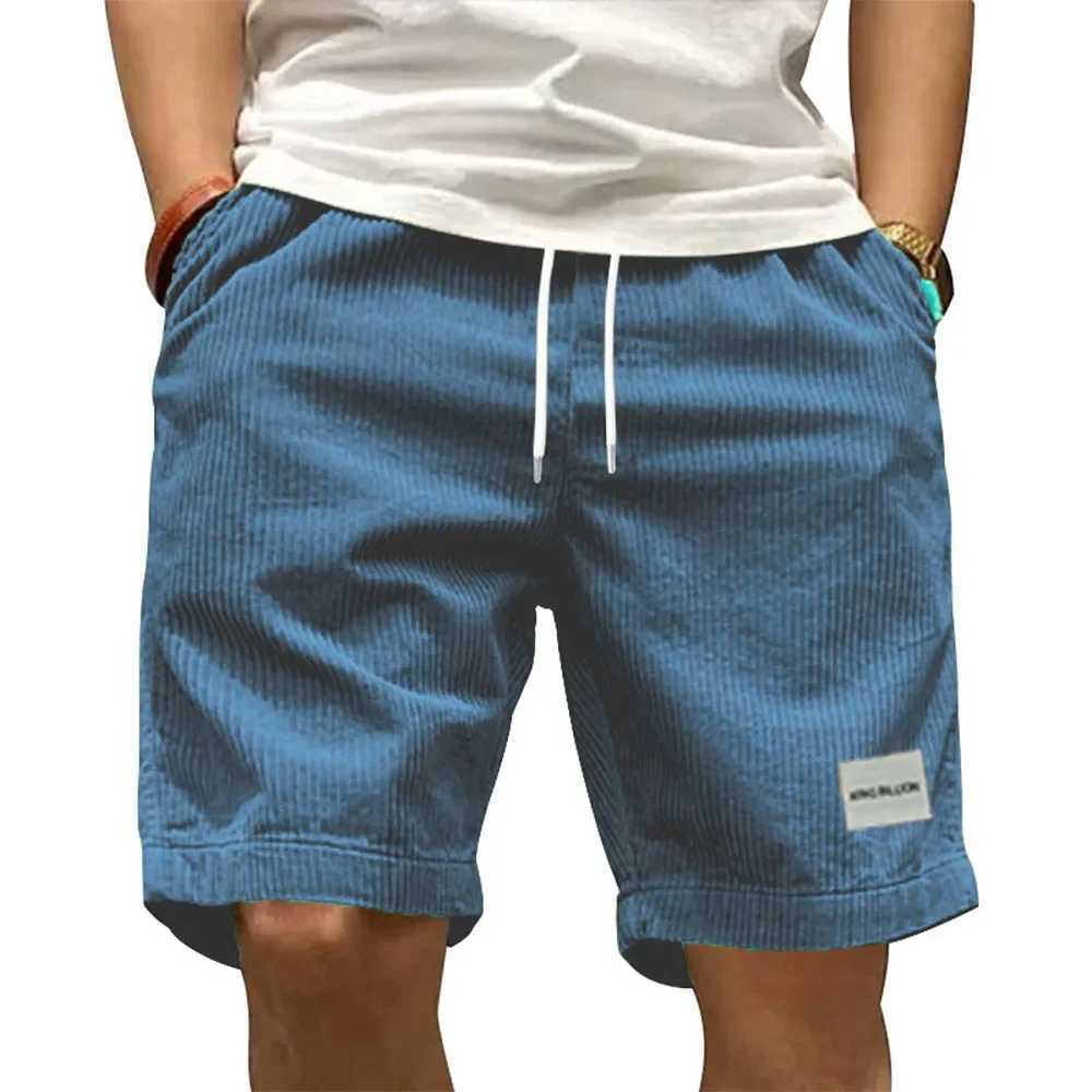 Vintage Cargo Shorts Mens Summer Trendy Retro Corduroy Short Pants Mens Casual Solid Color Shorts Sports Breathable SweatpantsT250304