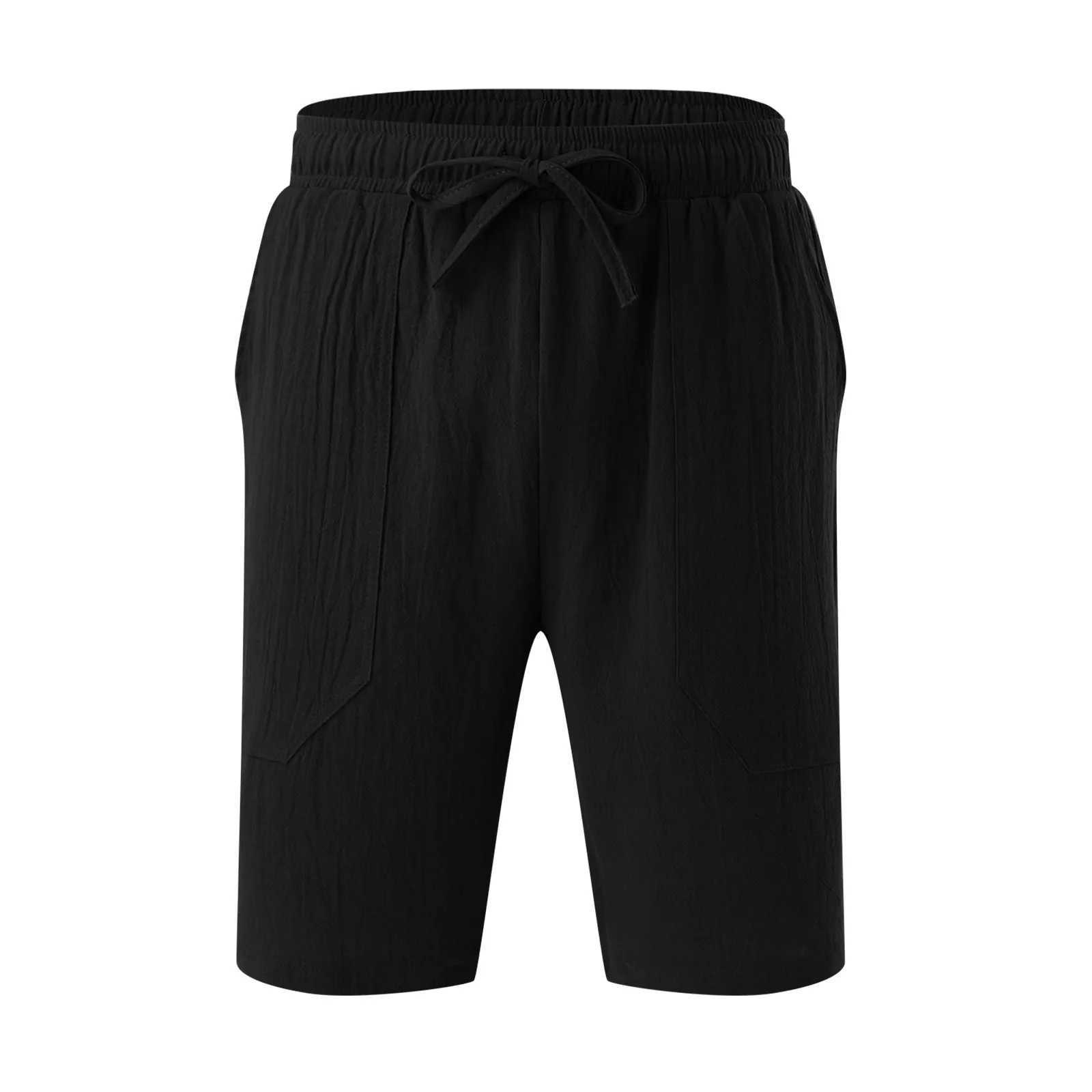 Shorts For Men Casual Summer Capri Pants Men Spring And Summer Pant Casual All Solid Color Painting Loose Plus Size Ropa HombreT250304