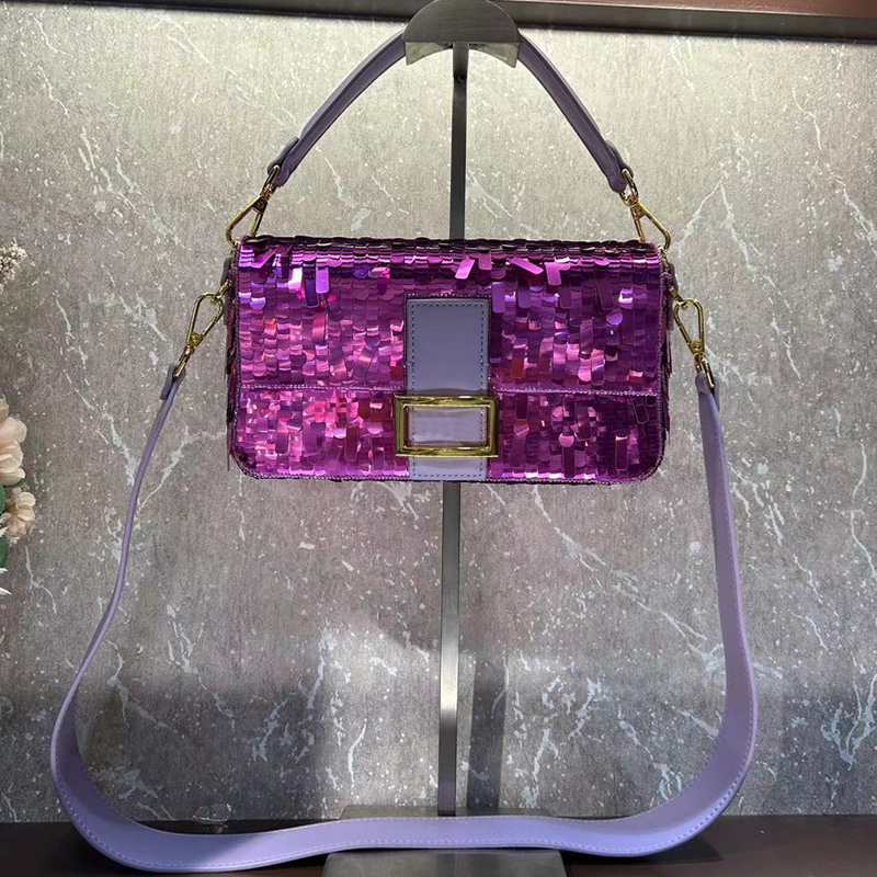 Sequins crossbody bag womens designer luxury wallet flap handbag purse embroidery shoulder high quality clutch bags woman shimmer beach pouch