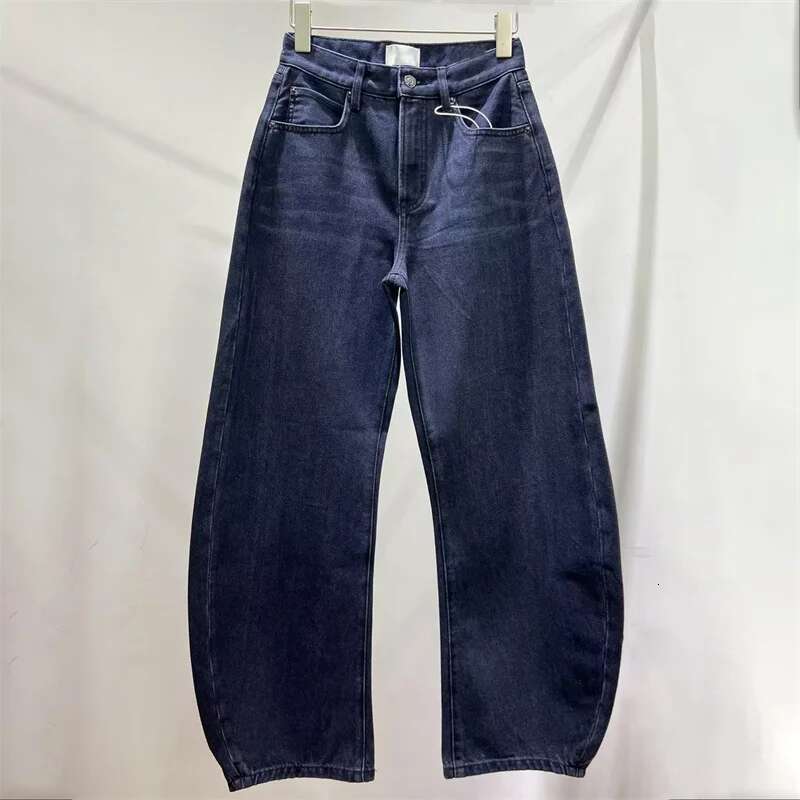 Women's Jeans New High Waisted Slim Fit Women's For Summer 2025 Retro Washed Pure Cotton Straight Wide Leg Pants