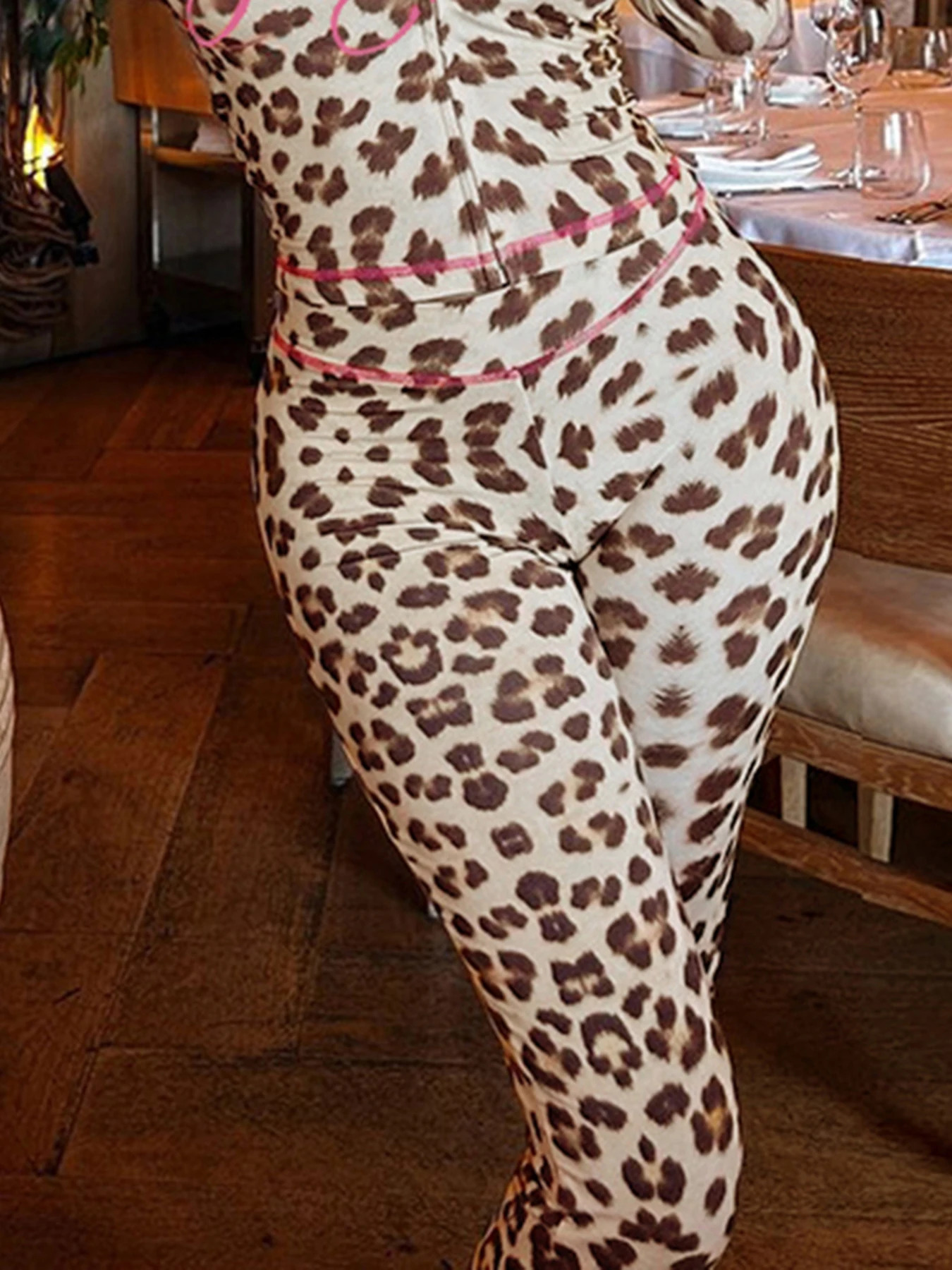 Cuteandpsycho Y2K Leopard Print Flare Pants Vintage Letter Aesthetic Chic Bottoms for Women Harajuku Casual 90s Fairycore Pants 250303