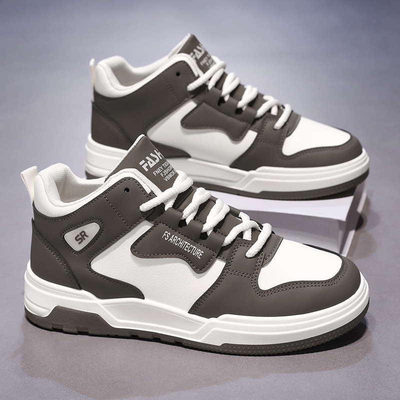 2025 Wholesale Designer New Outdoor Fashion Lightweight Leather High Top Men s Multi Functional Thick Bottom New Trend Sports And Leisure Board Shoes