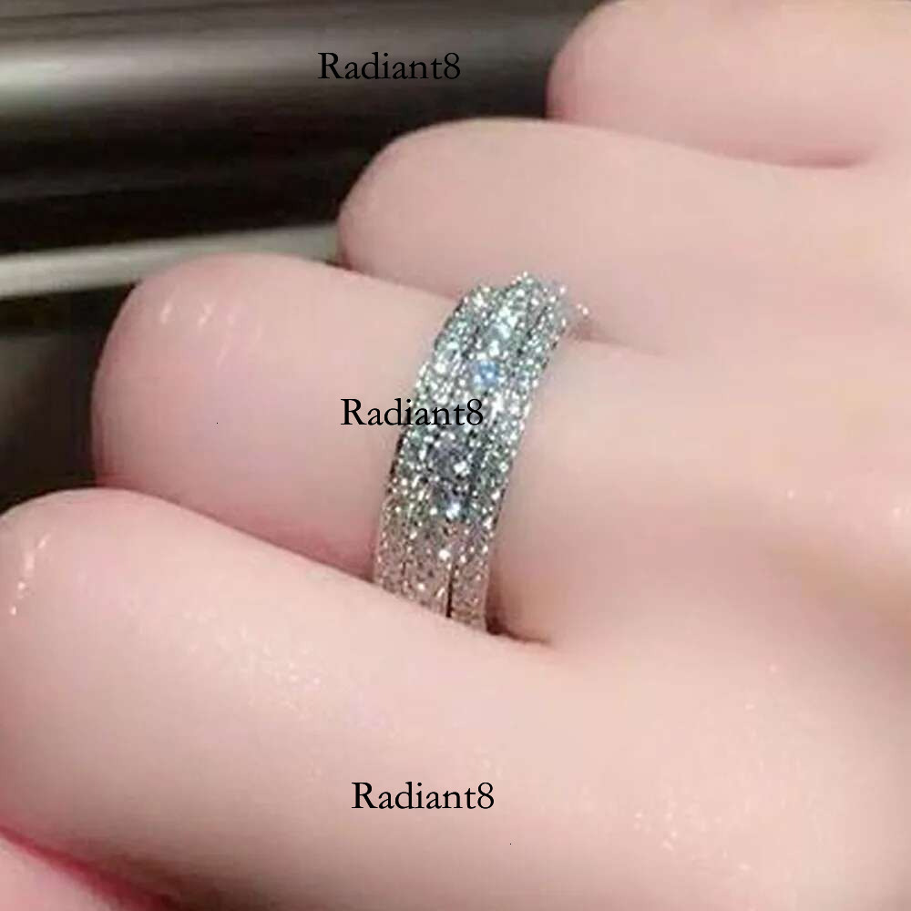 6mm Wide Moissanite Wedding Solid Sterg Sier Ring Eternity Band Engagement Rings for Women Wholesale Gifts