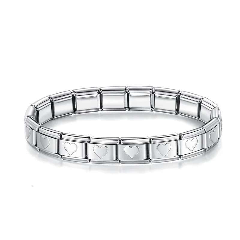 Hapiship 2024 Women's Jewelry 9mm Width Itanlian Elastic Star Heart Butterfly Charm Bracelet Fashion Stainless Steel Bangle ST-