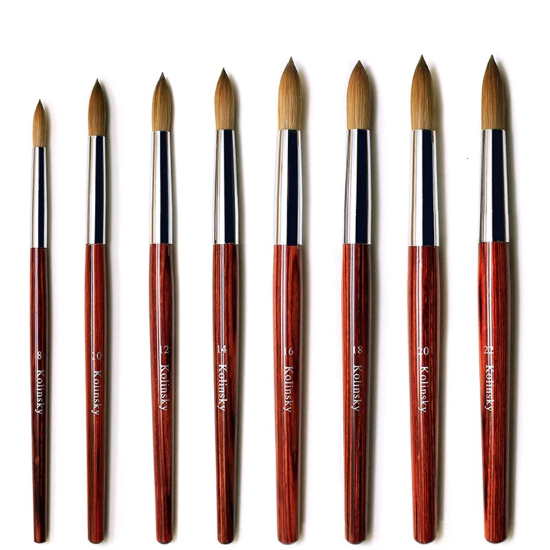100% pure Kolinsky hair oval nail brush suitable for acrylic applications nail extension tool strip nail drawing pen set 250304