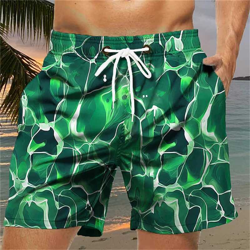 Personality Seawater 3D Printed Shorts Mens Hawaii Swim Shorts Summer Casual Vacation Beach Trunks Kids Oversized Board PantsT250304