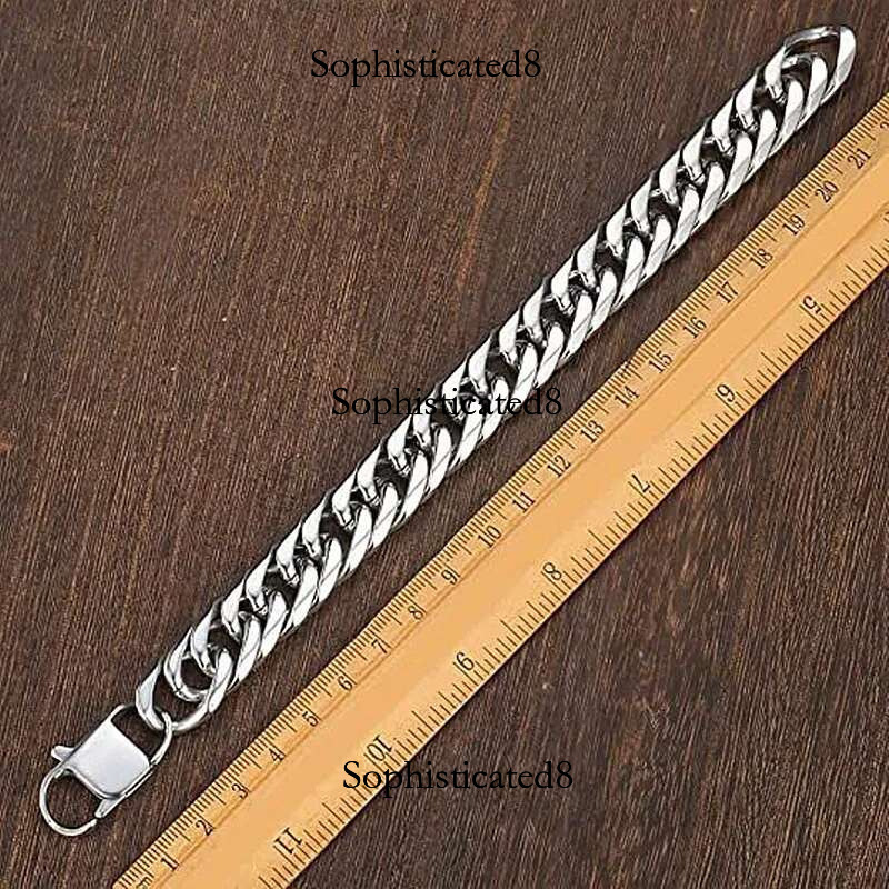 HNSP 8mm-14mm Stainless Steel Bracelet For Men Punk Male Thick Hand Chain Bikes Motorcycle Jewelry Accessories