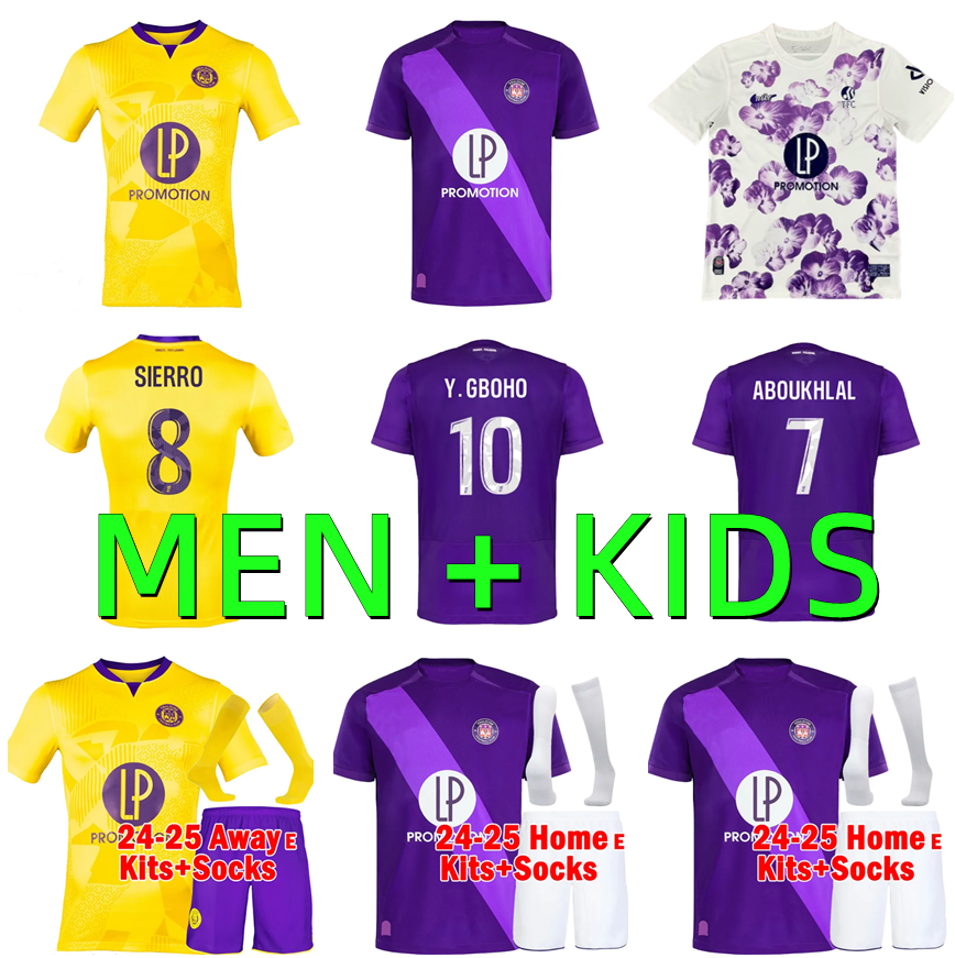 24 25 Club Toulouse soccer jerseys maillot de foot 2024 2025 NICOLAISEN BABICKA Y.GBOHO SIERRO ABOUKHLHL CISSOKO DALLINGA CASSERES Men kits football shirts uniform