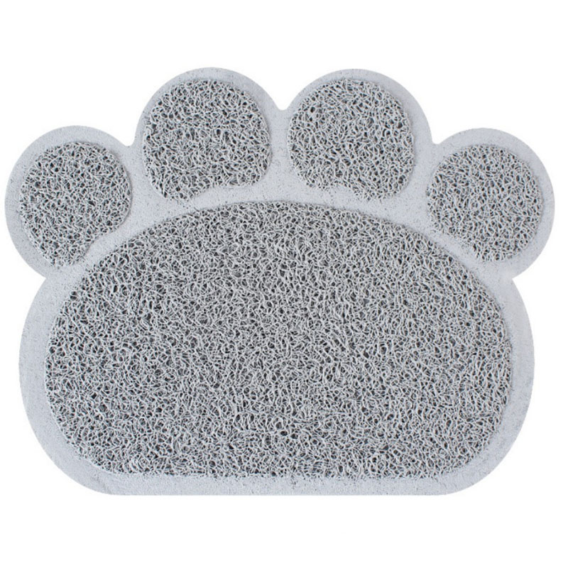 Pet Cat Litter Mat Cute Paw Print Feeding Bowl Placemat Cat Bed Pads Non-slip Anti-leak Waterproof Litter Trapper Mats Supplies