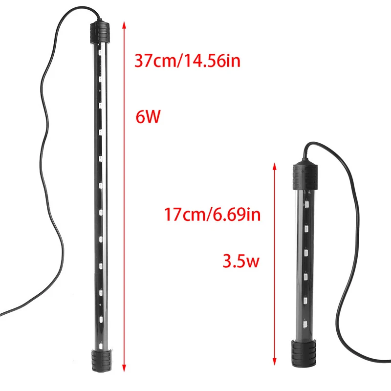 Submersible LED Aquarium Light Fish for Tank Lighting Bar with Suckers Plug