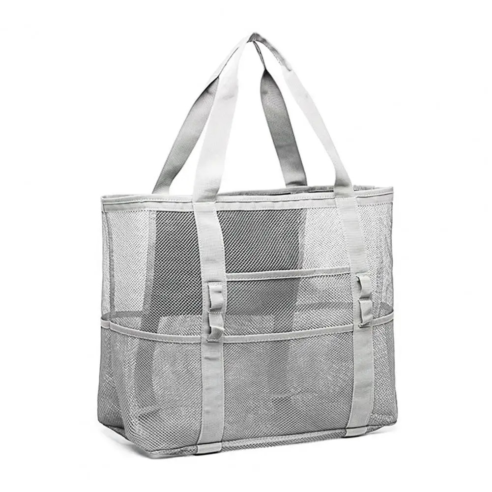 Big Size Beach Bag For Toys Waterproof Underwear Pocket Beach Tote Bag 8 Pockets Summer Large Beach Bag For Towels Mesh Durable 250305ww