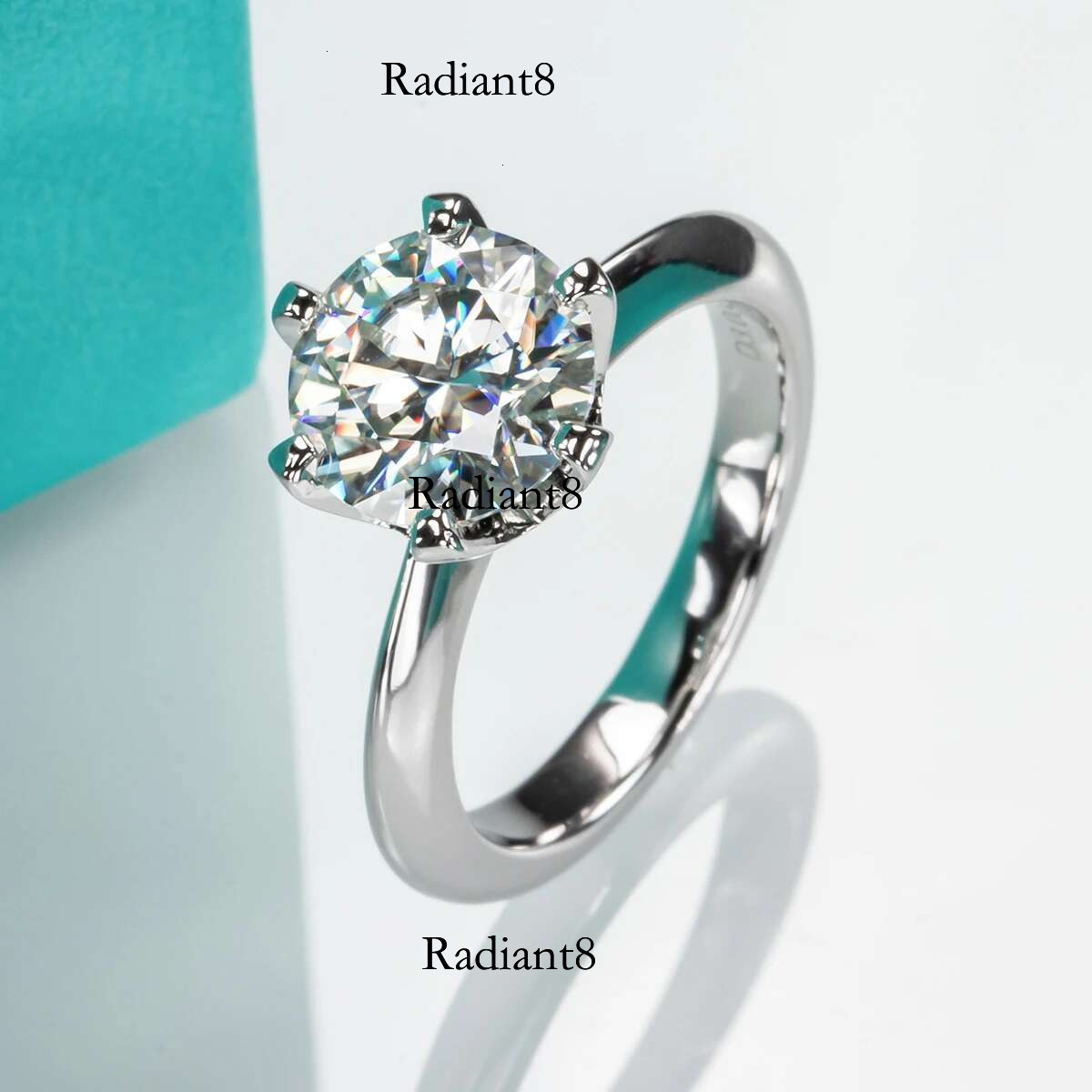 AnuJewel 1ct 2ct 3ct 5ct D Color Moissanite Engagement Ring For Women Sterg Sier Gold Plated Solitaire Rings Wholesale