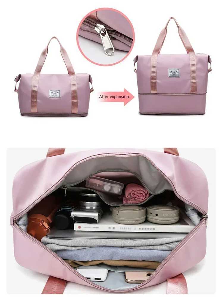 Carry on travel luggage bag gym nylon waterproof sports womens large capacity luggage storage handbag Y250304