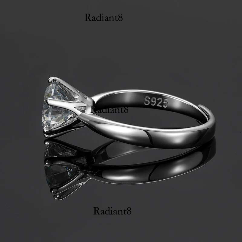 Sterg Sier 0.5-3CT Moissanite Ring For Women Resizable 6 Prong Setting D Color GRA Certificate Wedding Jewelry 2022 New