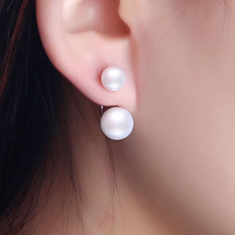 YWYC Sterg Sier U Shape Stud for Women Natural Freshwater Pearl Earrings Jewlery Gift 2025 Newest