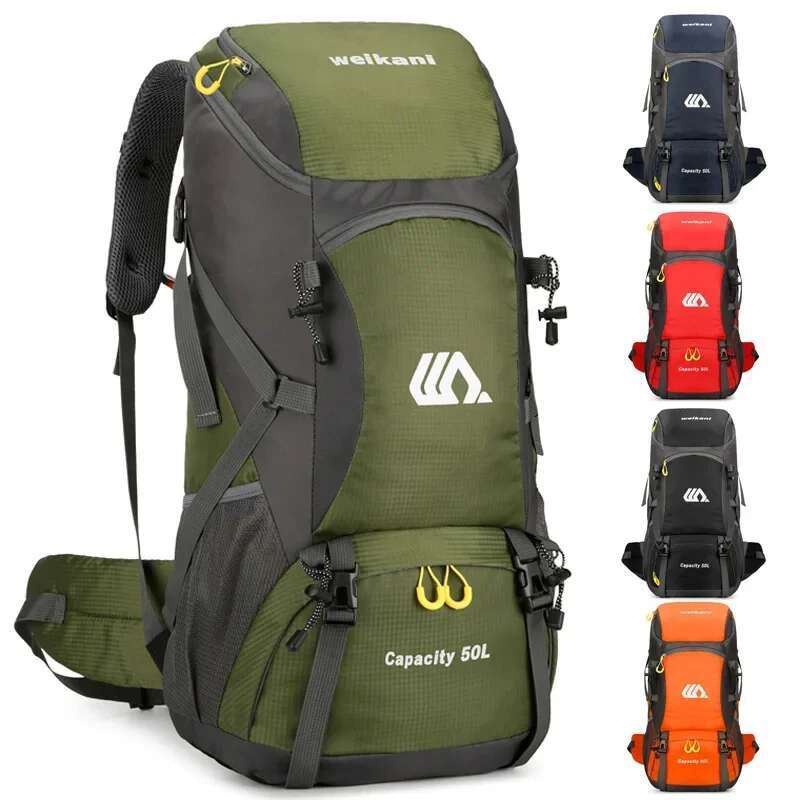 2025 New Outdoor Sports Backpack Mountaineering Large Capacity 50L Men And Women Hiking Camping Travel Shoulder Bag