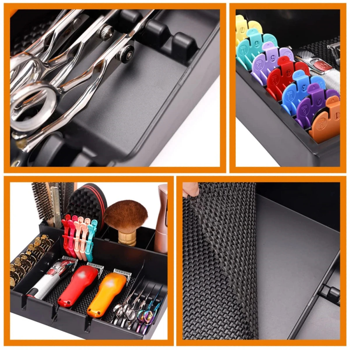 Salon Barber Hair Clipper Storage Box Beauty Hairdressing Tools Electric Hair Clipper Comb Tray Bracket 250304