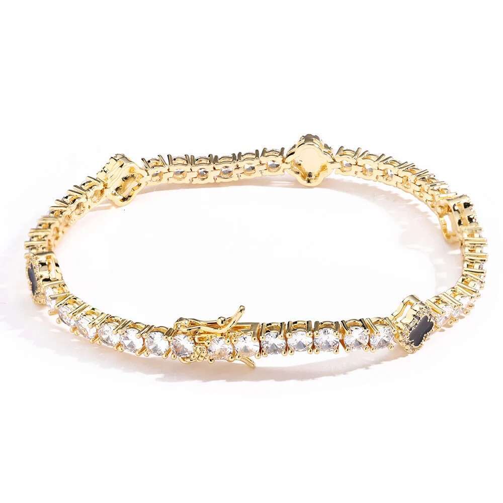 NY Fashion Design Dainty Tennis Chain Gold/Sier Plated Zircon Bracelet Hip Hop Jewelry for Men Women party Gift