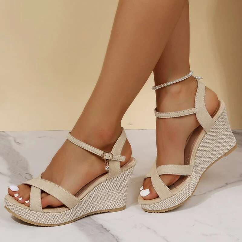 Fashion New Summer Wedge-heeled Waterproof Platform, Thick-soled Roman Platform-soled Sandals, Large Size Women's Shoes Platform, Sandals,