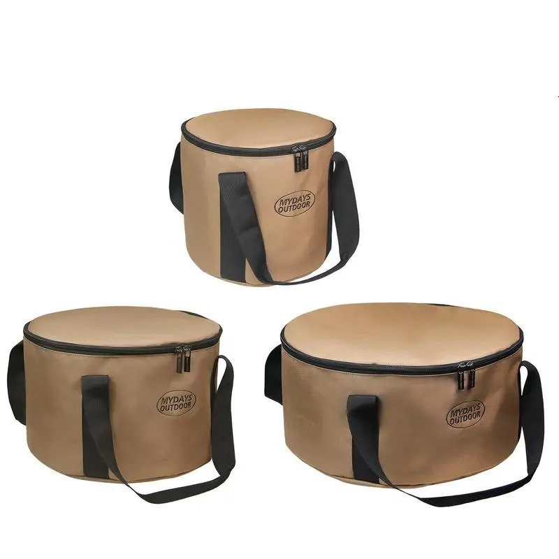 Ship from US Camping Bag Cutlery Pouch Utensil Organizers Portable Pot with Zipper Large Capacity for Picnic Storage 250304FBB