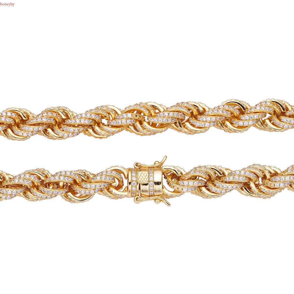 Hip Hop S Sier VVS D Color Moissanite Bracelet Necklace Men Jewelry Cuban k Iced Out Tennis Rope Chain