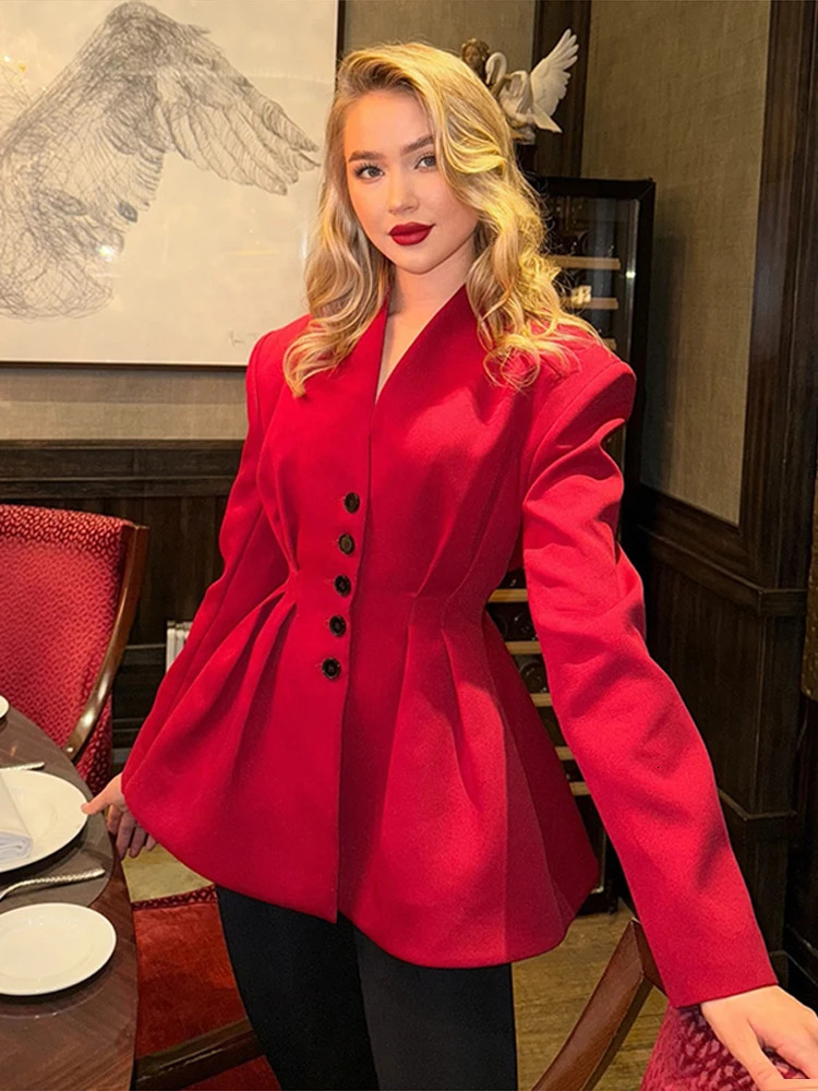 2025 Spring Single Breasted Notched Pocket Suit Coats Fashion Women Long Sleeve Blazer Jackets OL Elegant Tops Streetwear 250303