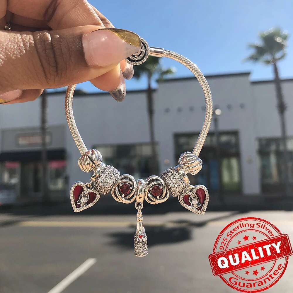 2025 New Mother's Day Series 925 Sterling Silver Heart Rose Charms Beads Infinity Rose Heart Dangle Charm Fits Necklace Bracelet DIY For Mom Jewe