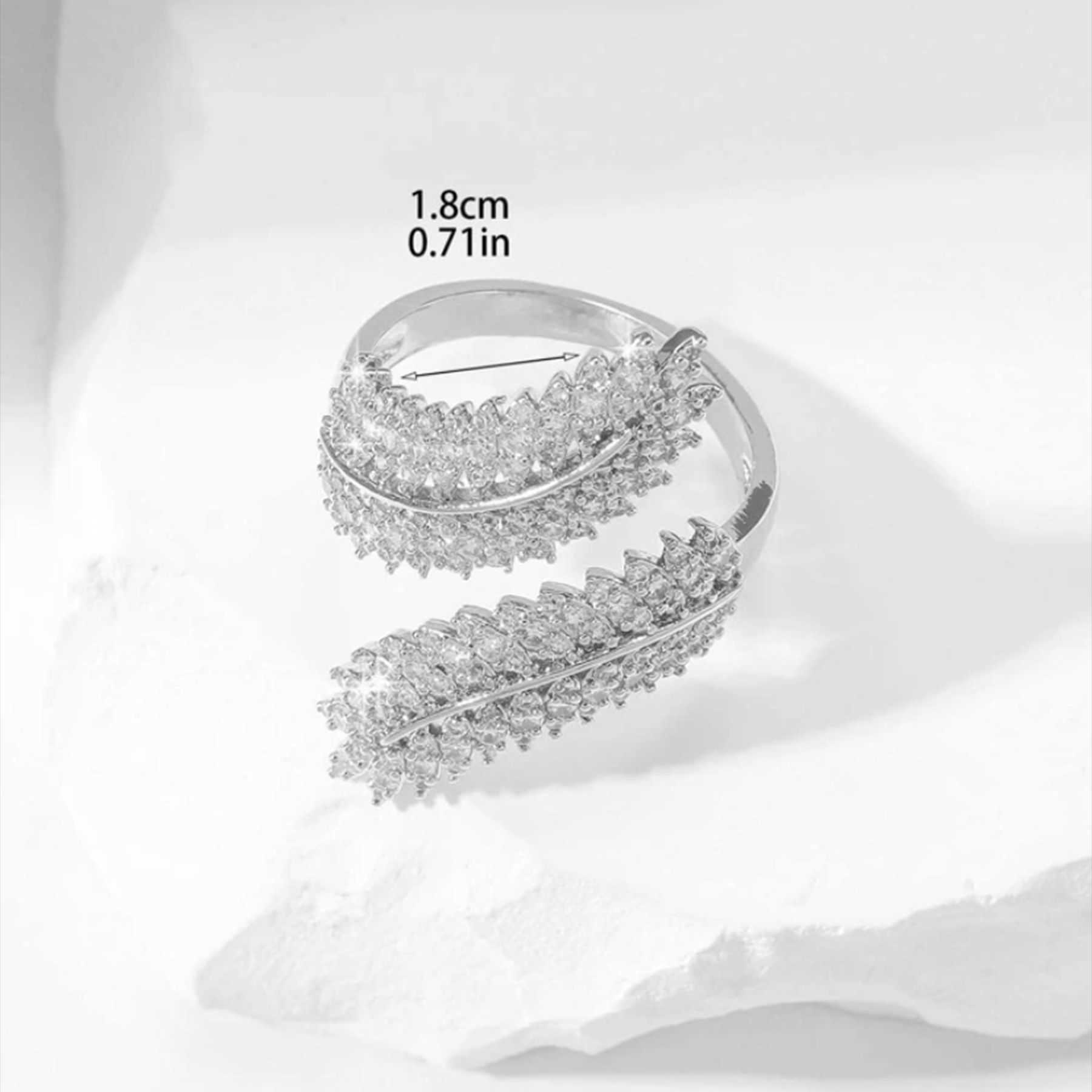 Couple Rings Copper inlaid zircon open ring olive branch leaf wheat ear full of diamonds mens and womens personalized high-end ring H25303