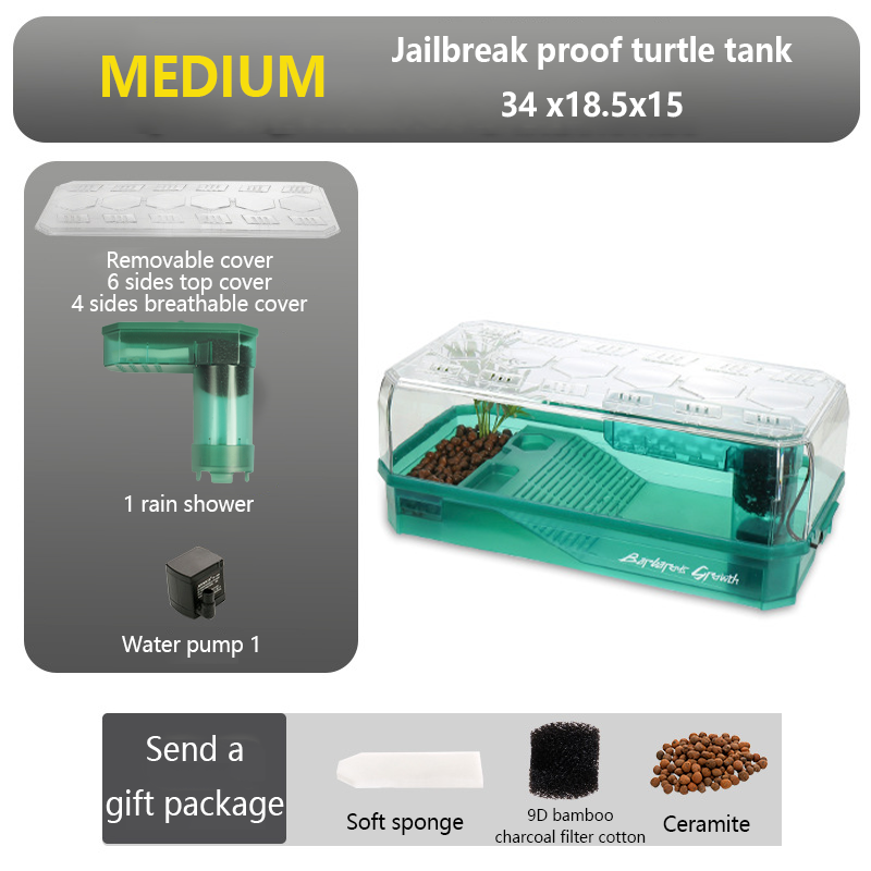 Plastic Transparency Turtle Tank House With Areas To Breed Feed Swim Bask Indoor Enclosure Reptile Habitat Water Turtles Cage