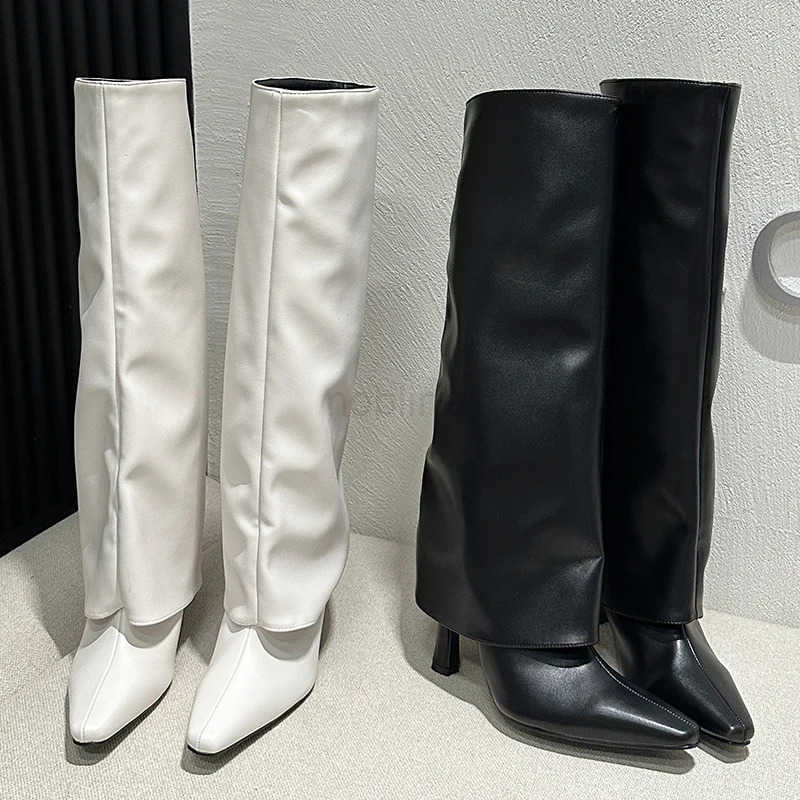 Fion Slip On Long Wen Wern Boots Fem Pumps Footwear New Shoes 2024 Ladies Modern Knee High H Boots Autumn Spring Z250304