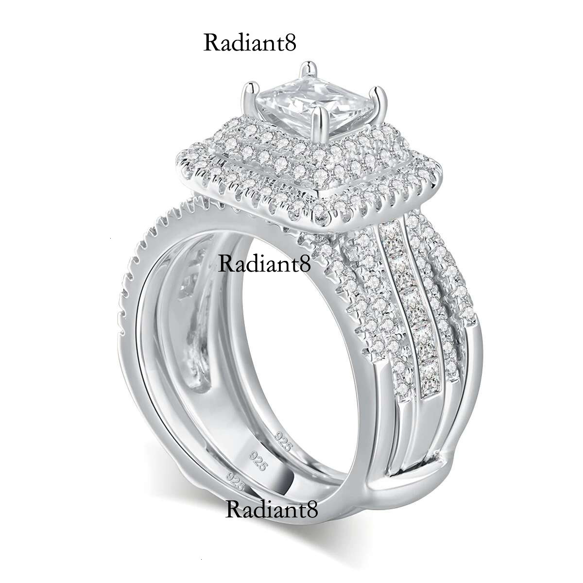 2PCS Moissanite Rings Set Certificate Wedding 100% Sier Brand Designer Engagement Jewelry For Women Wholesale