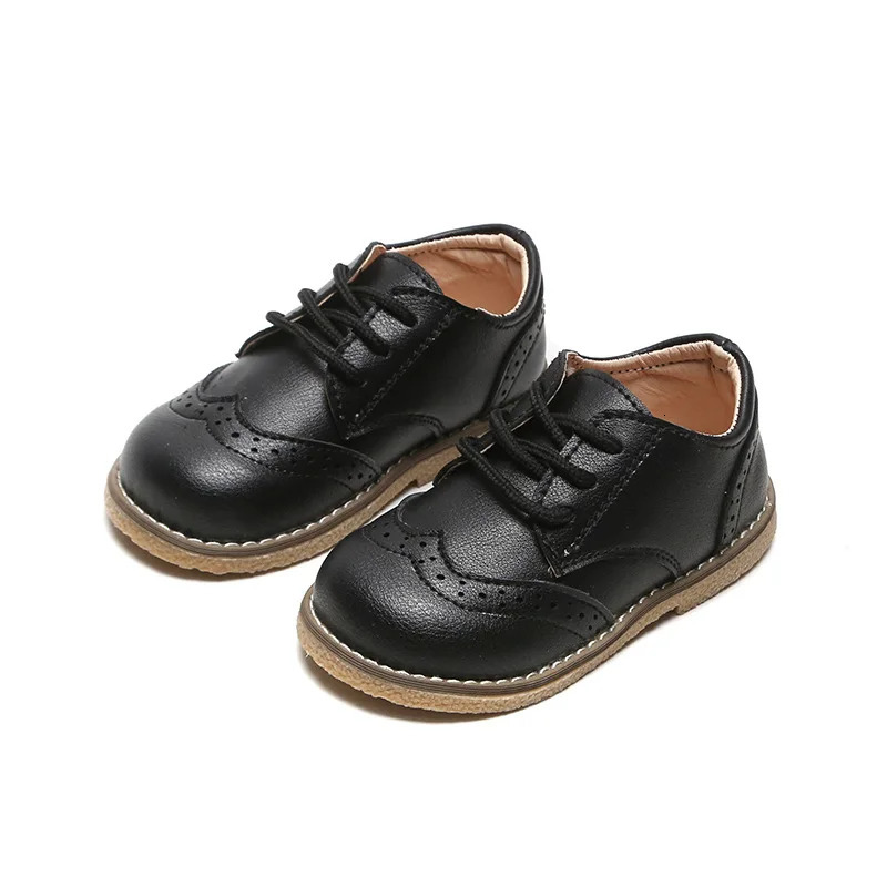 High Quality Children Leather Shoes Boys Sneakers Breathable Baby Toddler Flat Lace Up Leisure Sneaker C12214 250303
