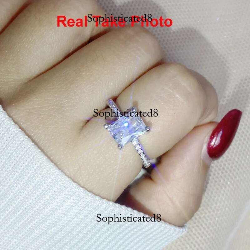 NKHOG 1ct 2ct 3ct 7x9mm Moissanite Rings Sterg Sier Colorless VVS Dia Engagement Wedding Ring Women Band Jewelry