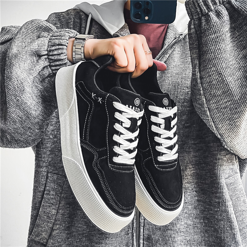 Men's 2025 Spring/summer New Collection Niche Design Low Cut Sports And Leisure Youth Fashion German Shoes Thick Soled Height Increasing Men'
