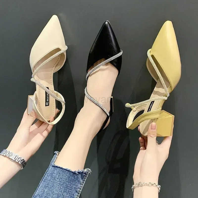 Shoes Trend 2024 Mirror Luxury Sandal Fem Party Sandals Ladies Block H Designer Elegant Cfortable Chunky Summer New Hot Z250304