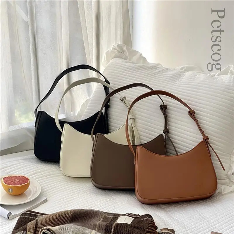 Bags For Women Fashion Pu Leather Zipper Underarm Bag Ladies Simple Casual Travel Handbag Bags 250228