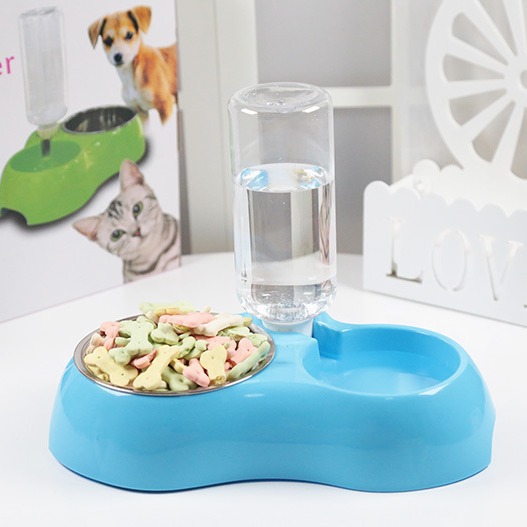 Ceramic Dual - Compartment Feeder for Dogs and Cats: One Dish, Two - in - One! Food Bowl and Slow - Feeding Design, Perfect Pet Essentials