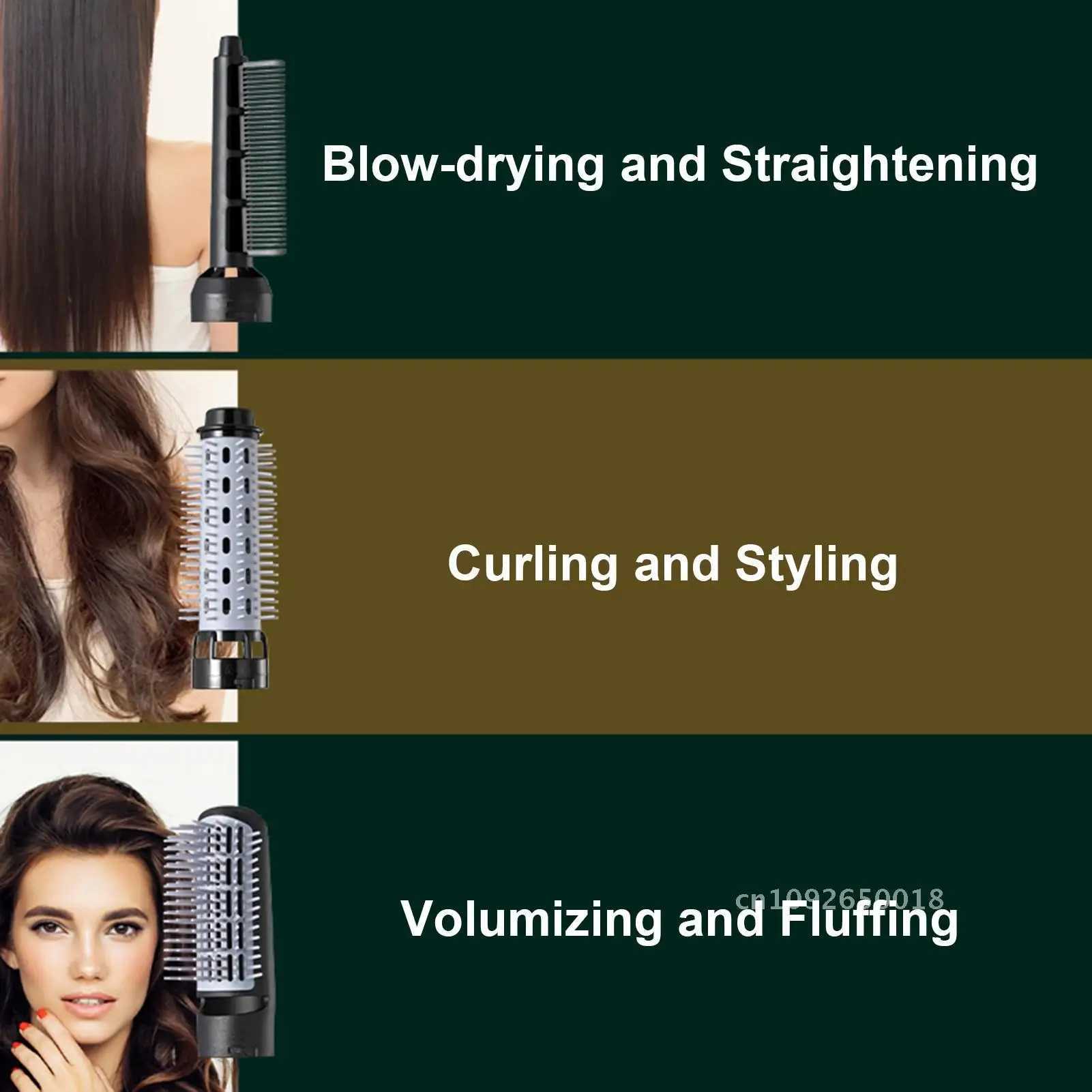 Curling Irons 2021 New Womens Hair Ionic Brush Styling Machine Lightweight 3-in-1 Brush Drying Machine Styling Brush Warehouse Tool Hot RU Air Blowers