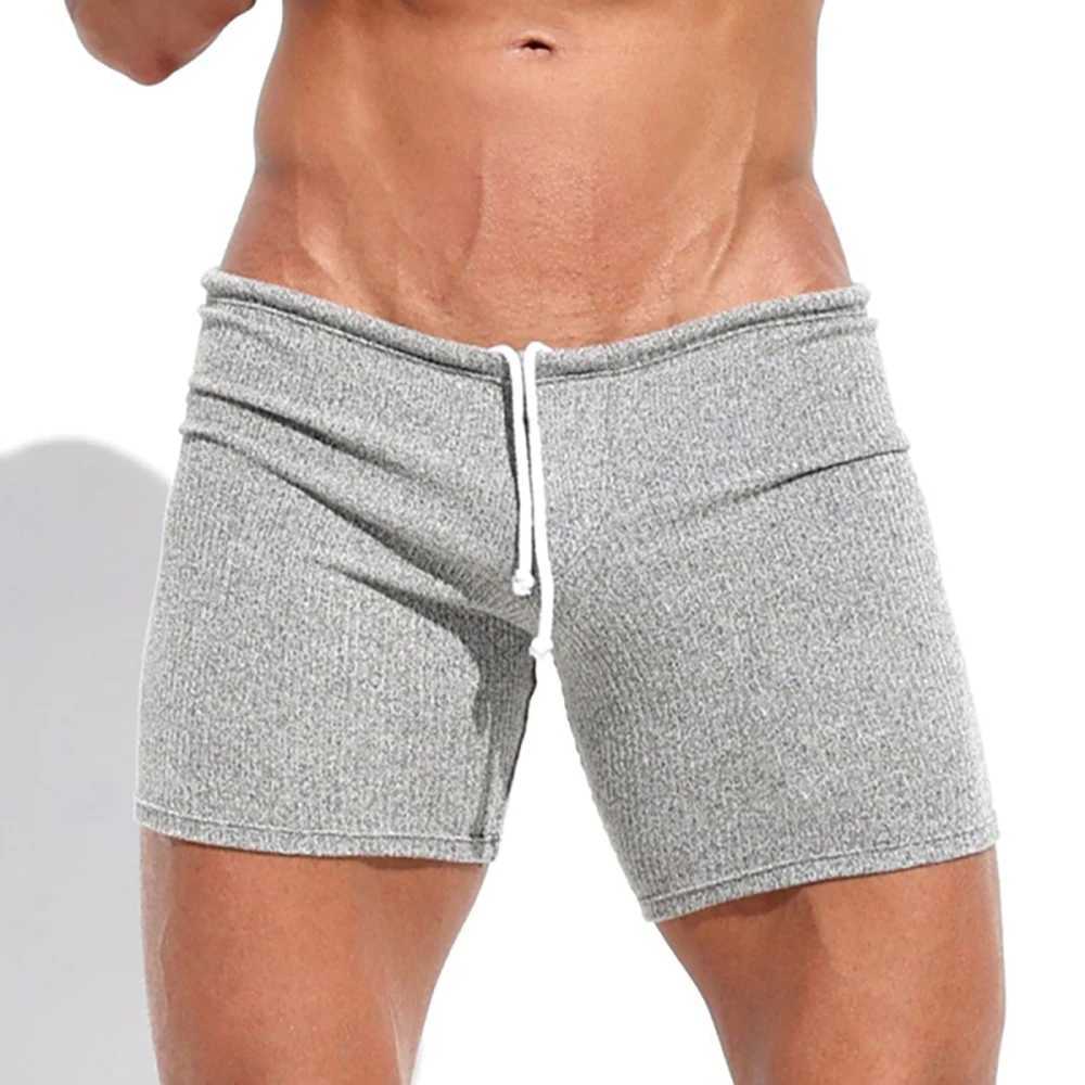 Mens Shorts Summer Causal Breathable Drawstring Short Pants Solid Color Swimwear Running Sports Surffing Seaside Resort ShortsT250304