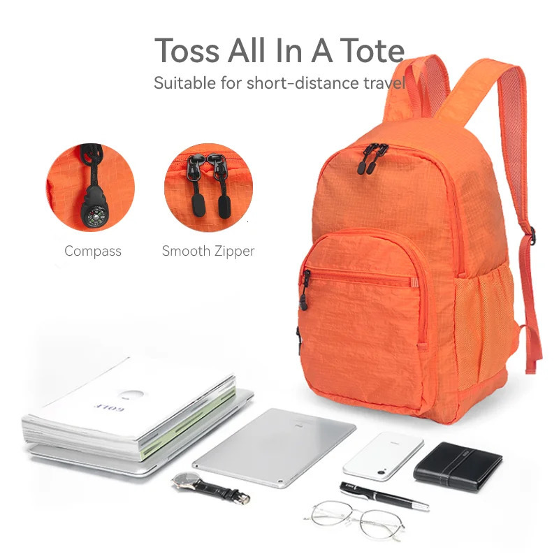 Ship from US 1PC One bag for both use foldable minimalist womens backpack easy travel companion 250304FBB