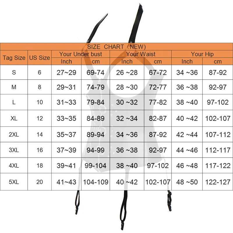Sexy Plus Size Steampunk Gothic Corset Bustier Steel Boned Leather Waist Trainer Corset Bustier Waist Cincher Shaper CorseletXJ250304