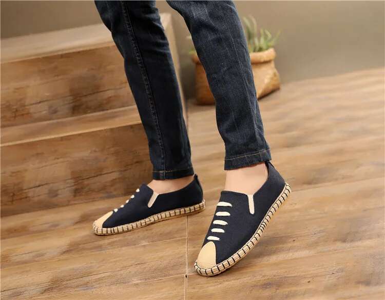 Summer Fisherman New en Canvas Fashion Trend Men Casual Shoes Comfortable Espadrilles Classic Slip on Loafers