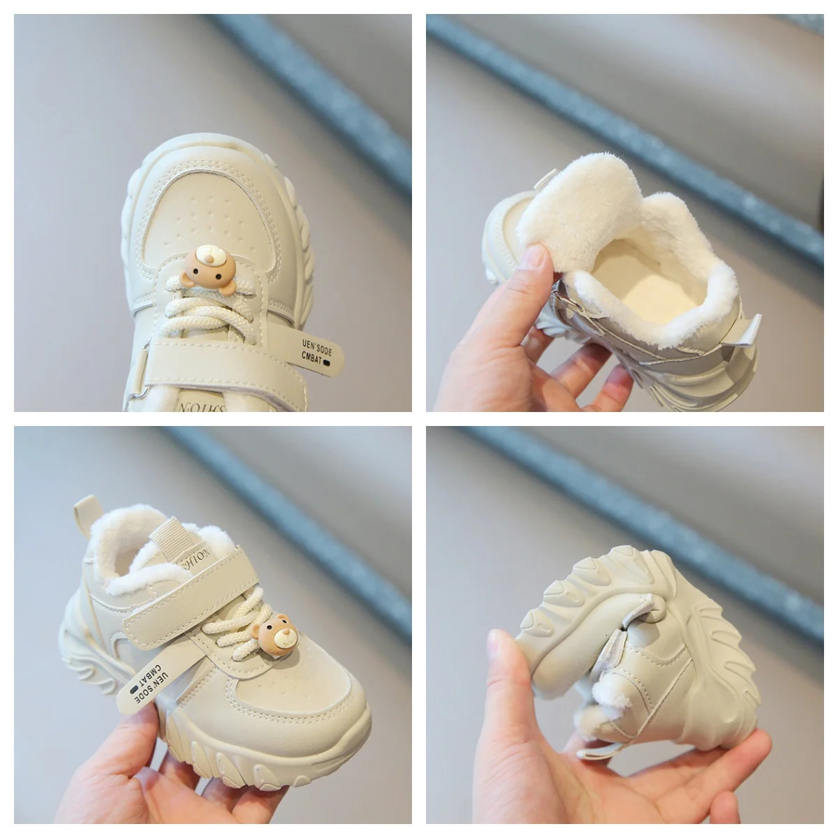 Winter Children Cotton Shoes Boys Sports Plus Velvet and Thickening Girls Dad Comfort Warm Baby Casual Sneakers 250303